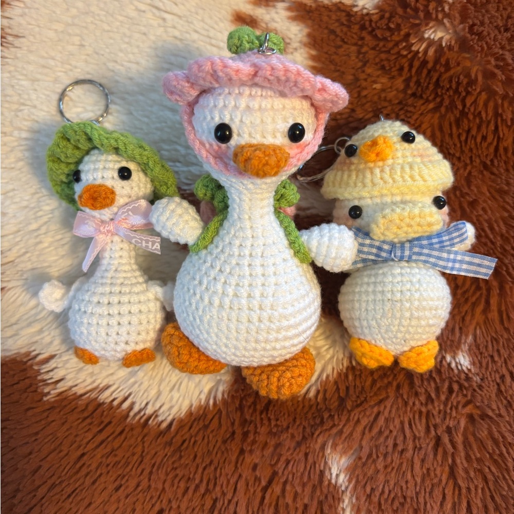 Crochet Duck and Goose Keychains